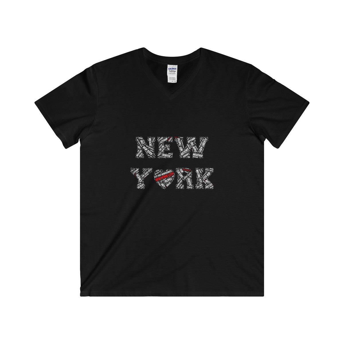 "New York" Men's Fitted V-Neck Tee