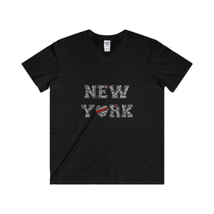 "New York" Men's Fitted V-Neck Tee