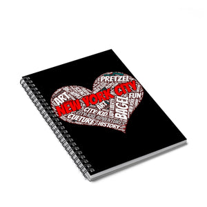 I Heart New York Black Spiral Notebook - Ruled Line