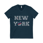 "New York Big Apple" Unisex Jersey Short Sleeve V-Neck Tee