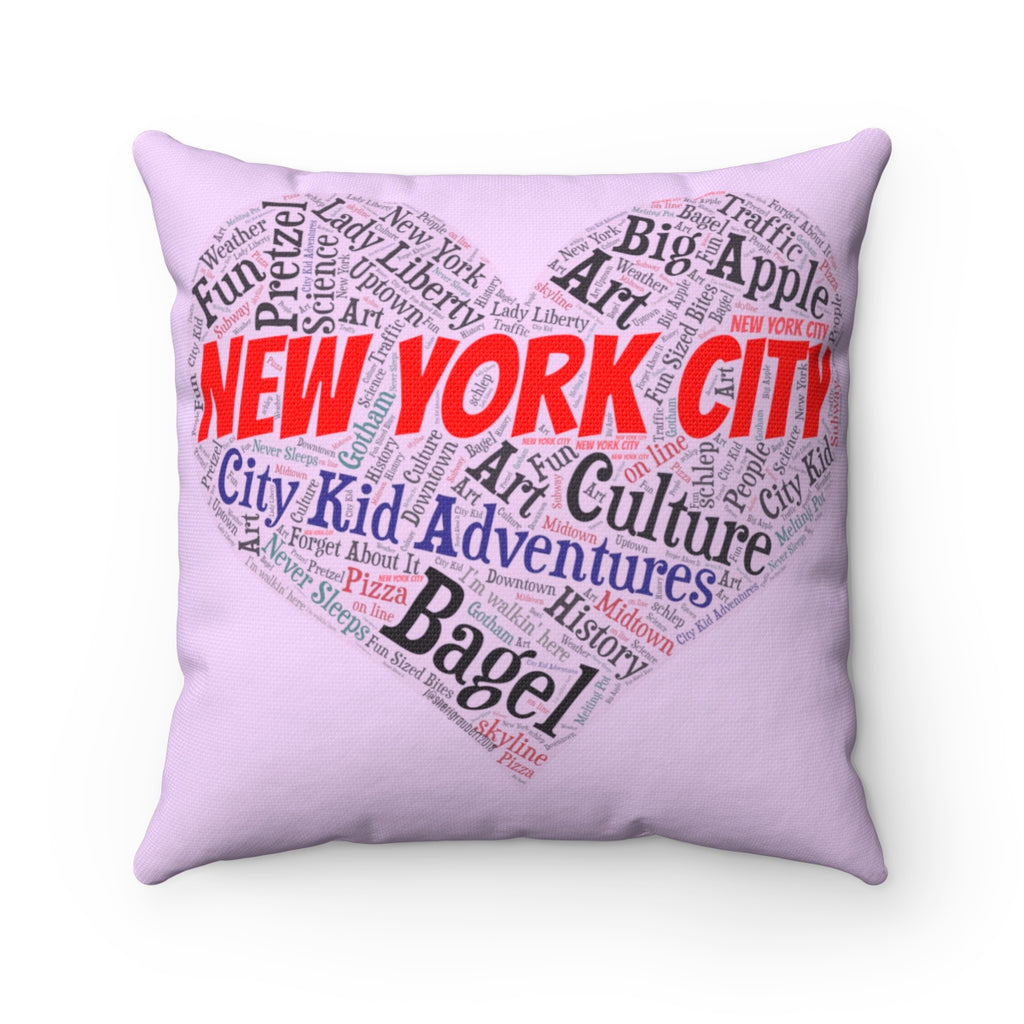 I Heart New York Spun Polyester Square Pillow