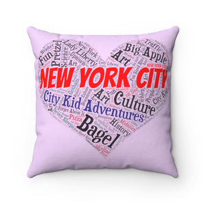 I Heart New York Spun Polyester Square Pillow
