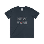 "New York" Men's Fitted V-Neck Tee