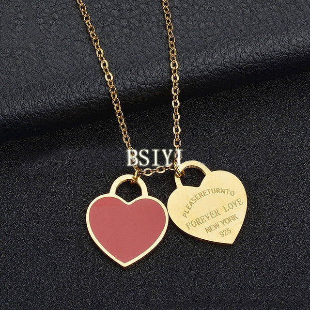 New York Forever Love Heart Pendant Necklace